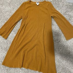 Mustard maternity sweater dress
